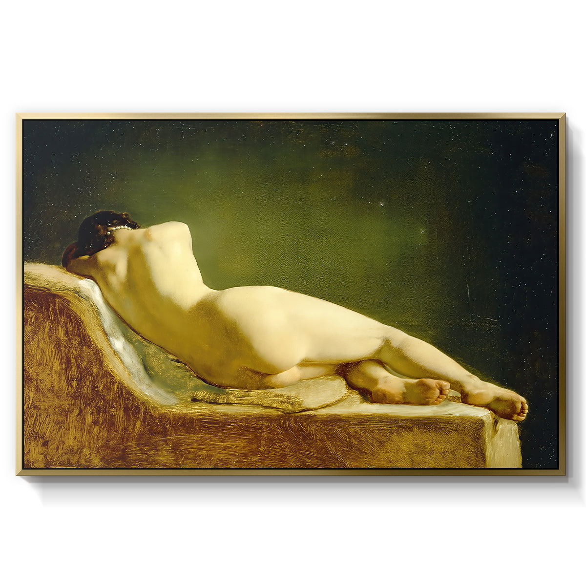 Reclining Nude (Liggende model), 1833 - Floater Framed Canvas Print