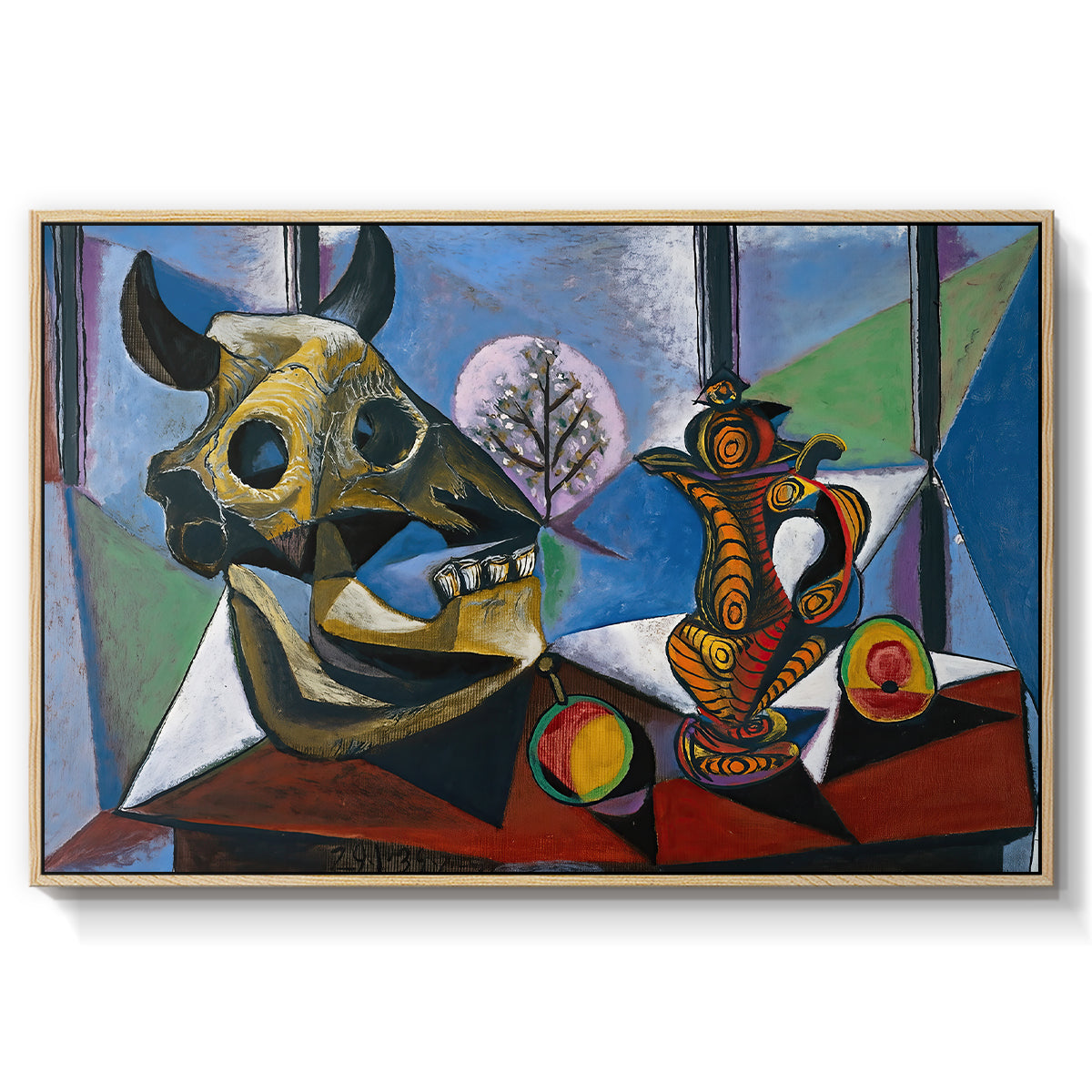 Still Life with Bull's Skull, 1939 - Floater Framed Canvas Print