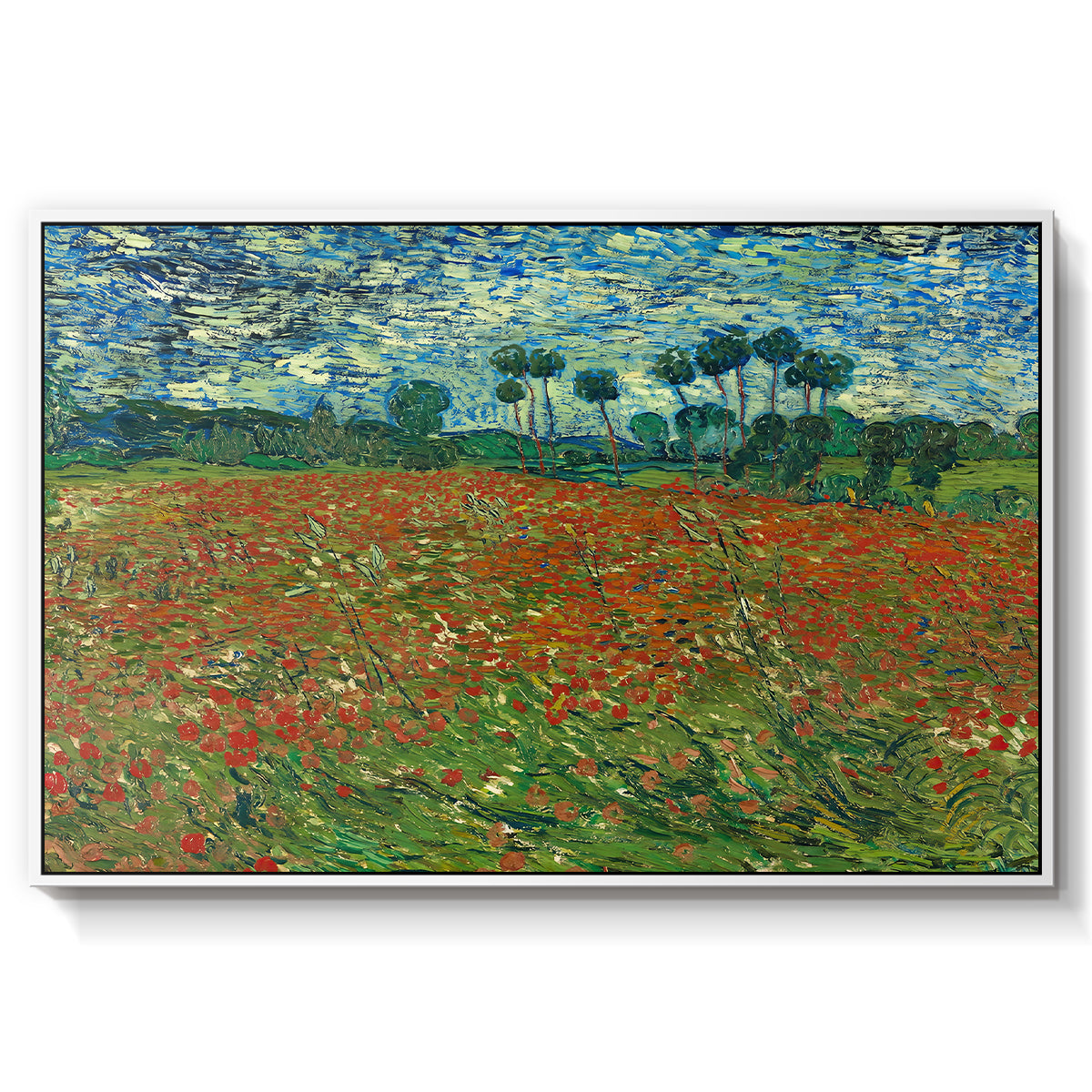 Field with Poppies, 1889 - Floater Framed Canvas Print
