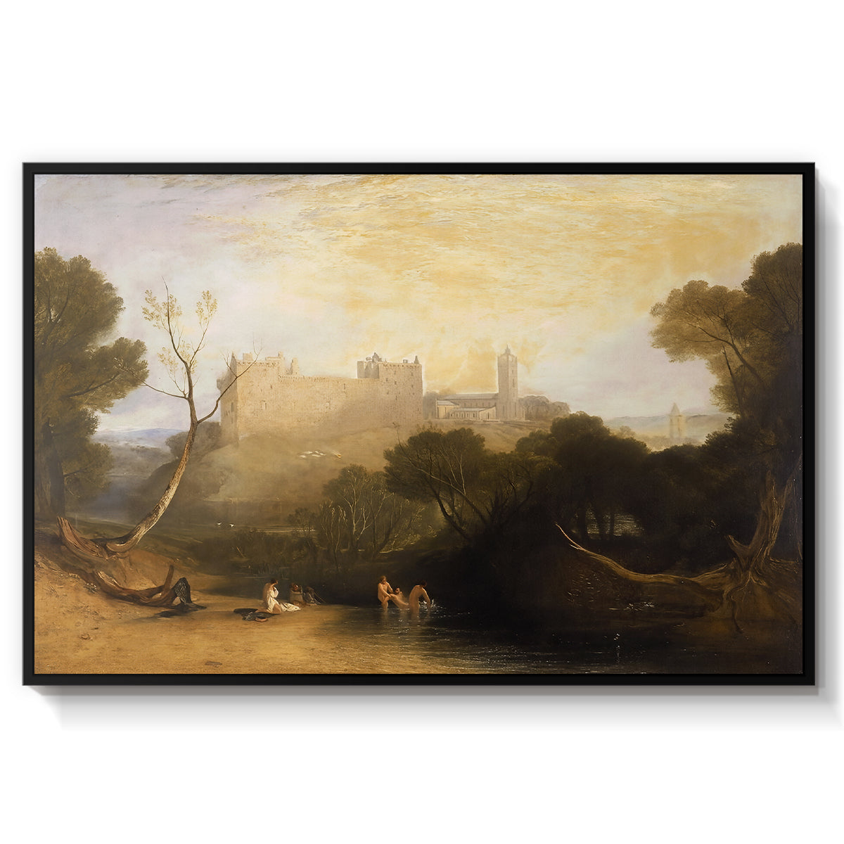 Linlithgow Palace, c. 1807 - Floater Framed Canvas Print