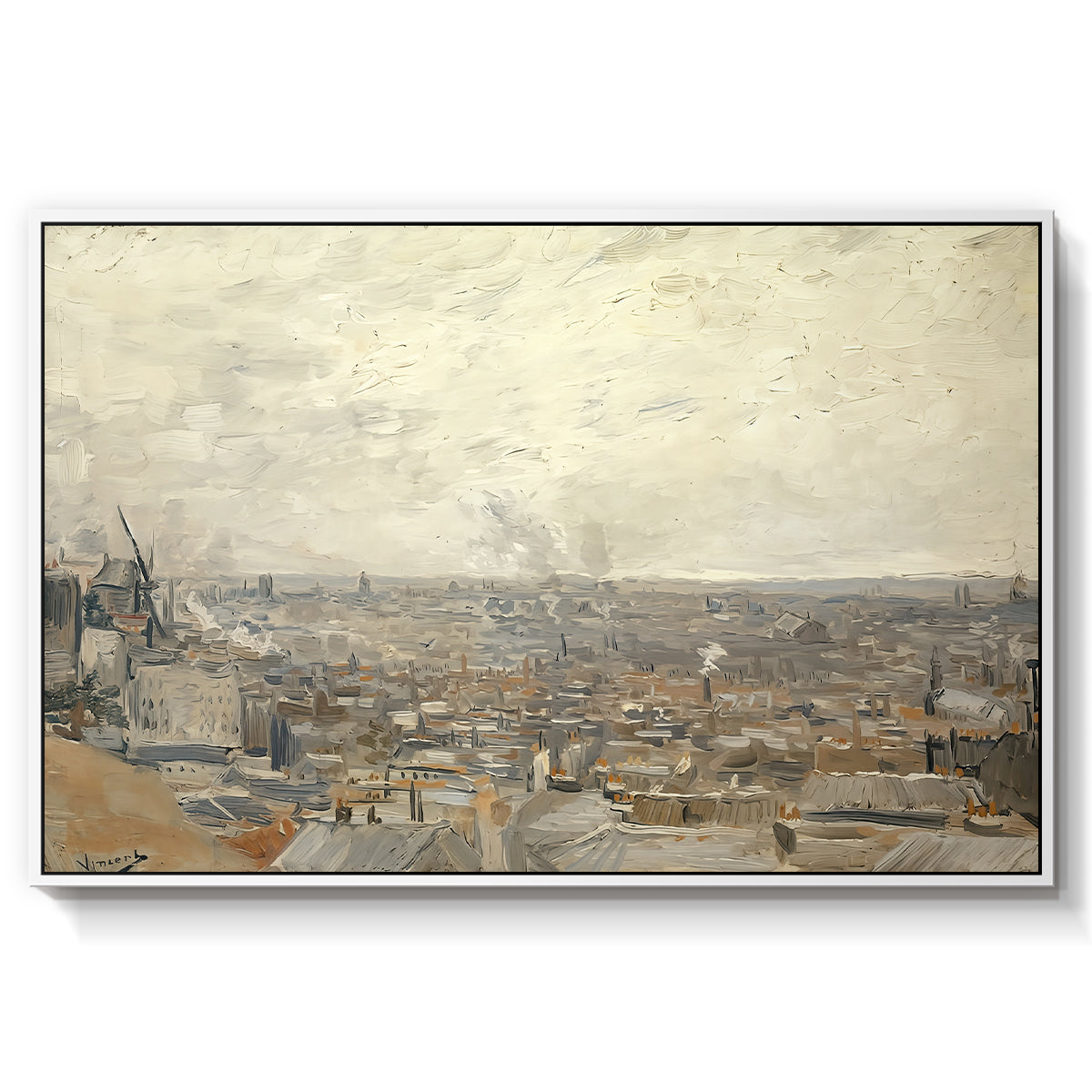 View from Montmartre, 1886 - Floater Framed Canvas Print