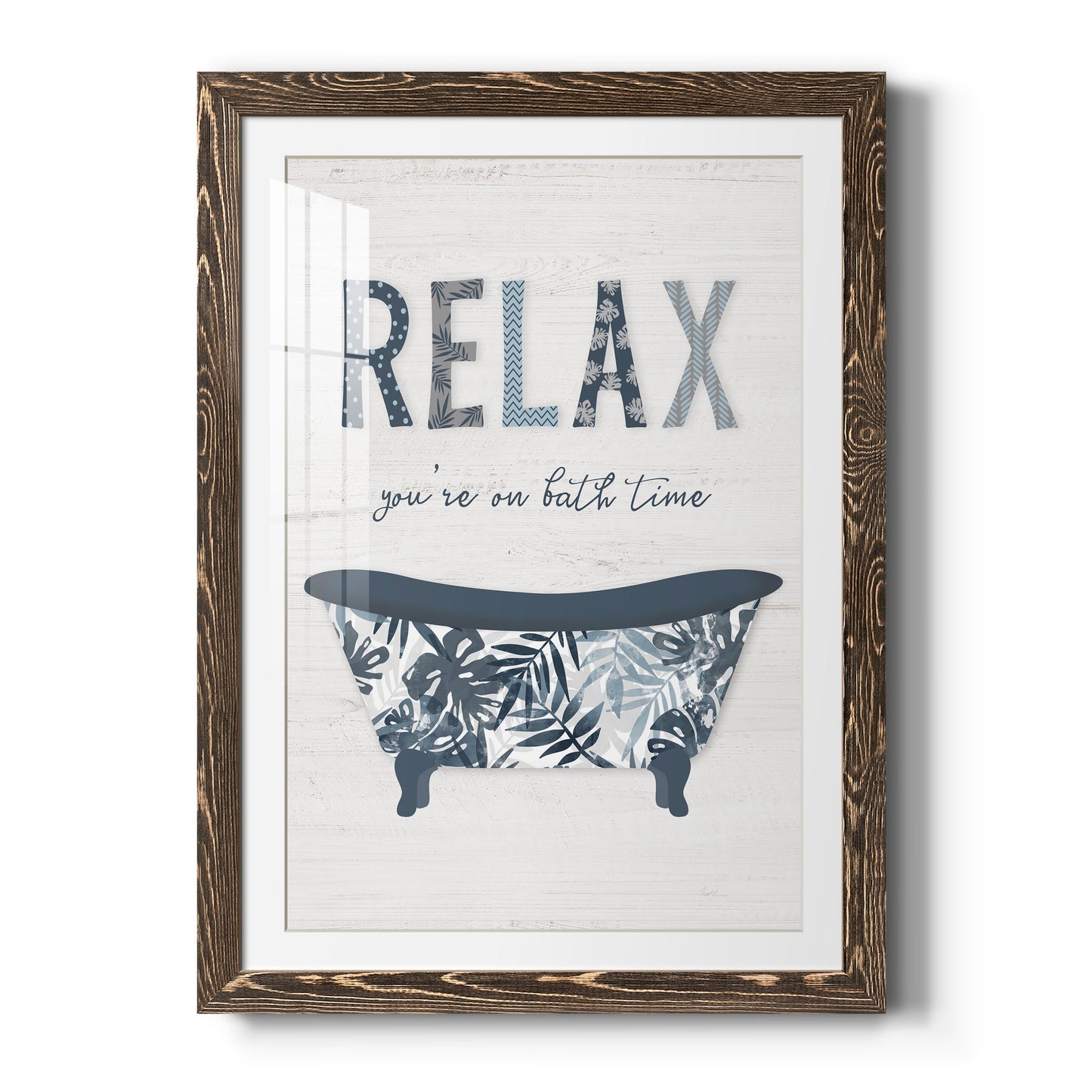 Palm Bath I - Barnwood Framed Art Print