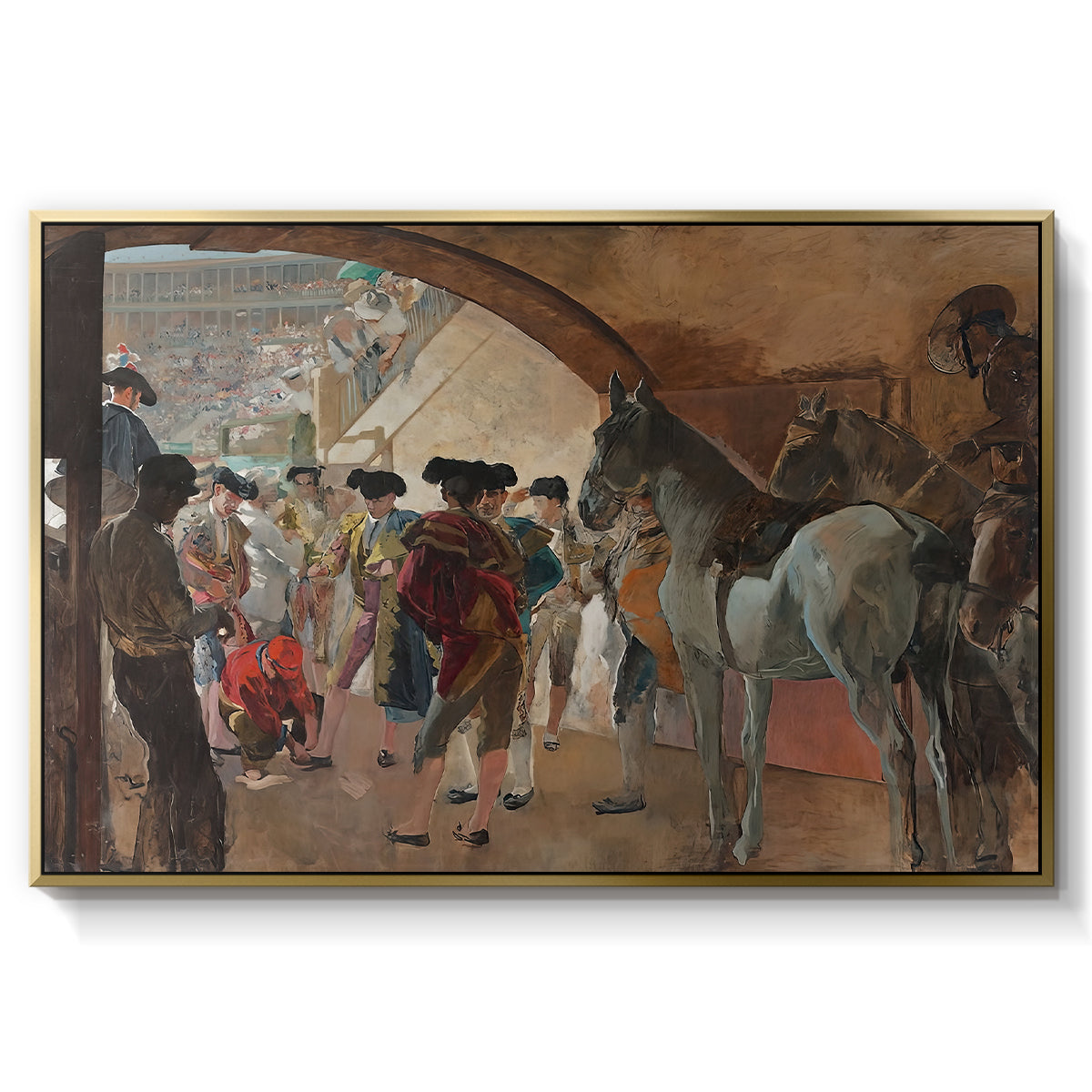 Before the Bullfight (Antes de la corrida), c. 1900 - Floater Framed Canvas Print