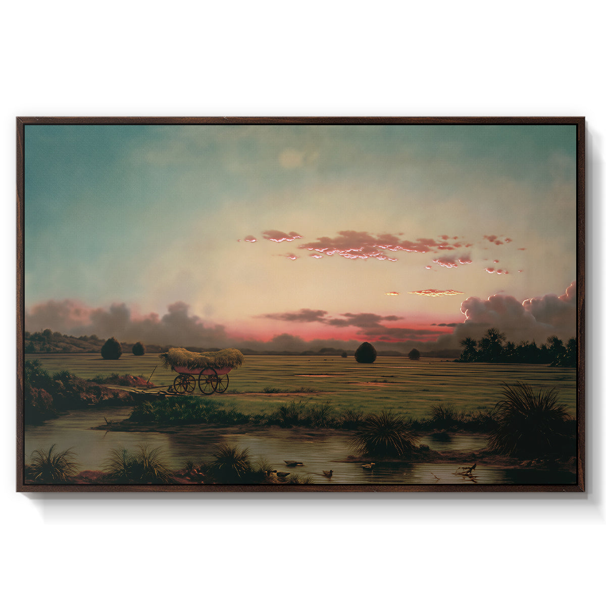 The Marshes at Rhode Island, 1866 - Floater Framed Canvas Print