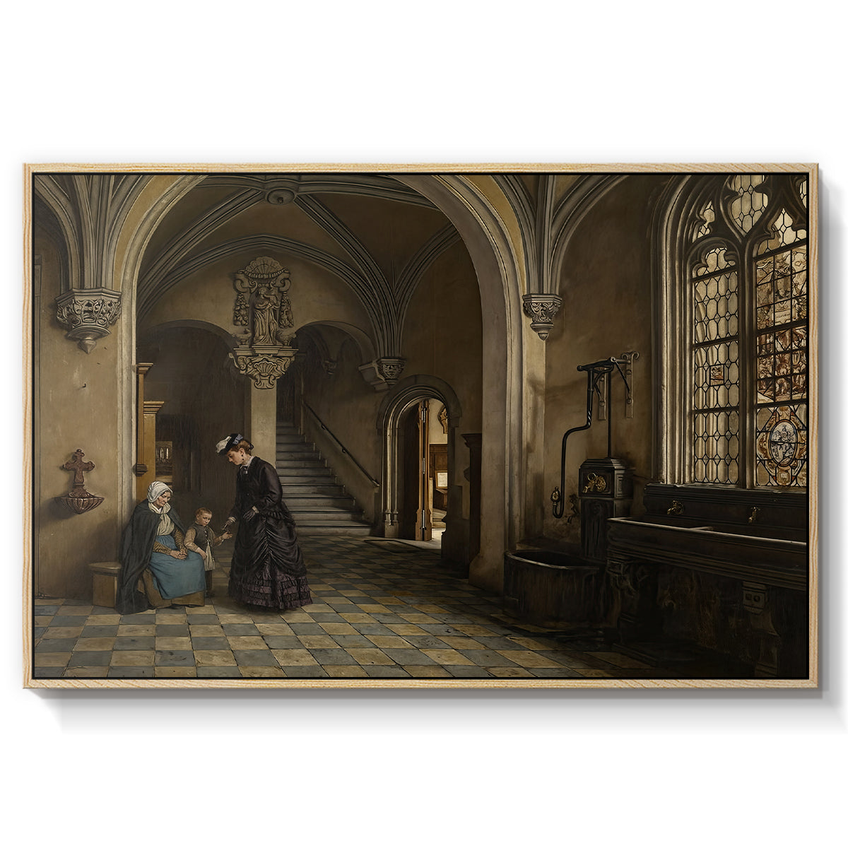 Interior of the Church of Saint Paul in Antwerp, c. 1865-1869 - Floater Framed Canvas Print
