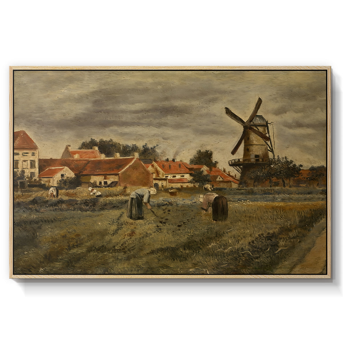 The Potato Harvest, c. 1875 - Floater Framed Canvas Print
