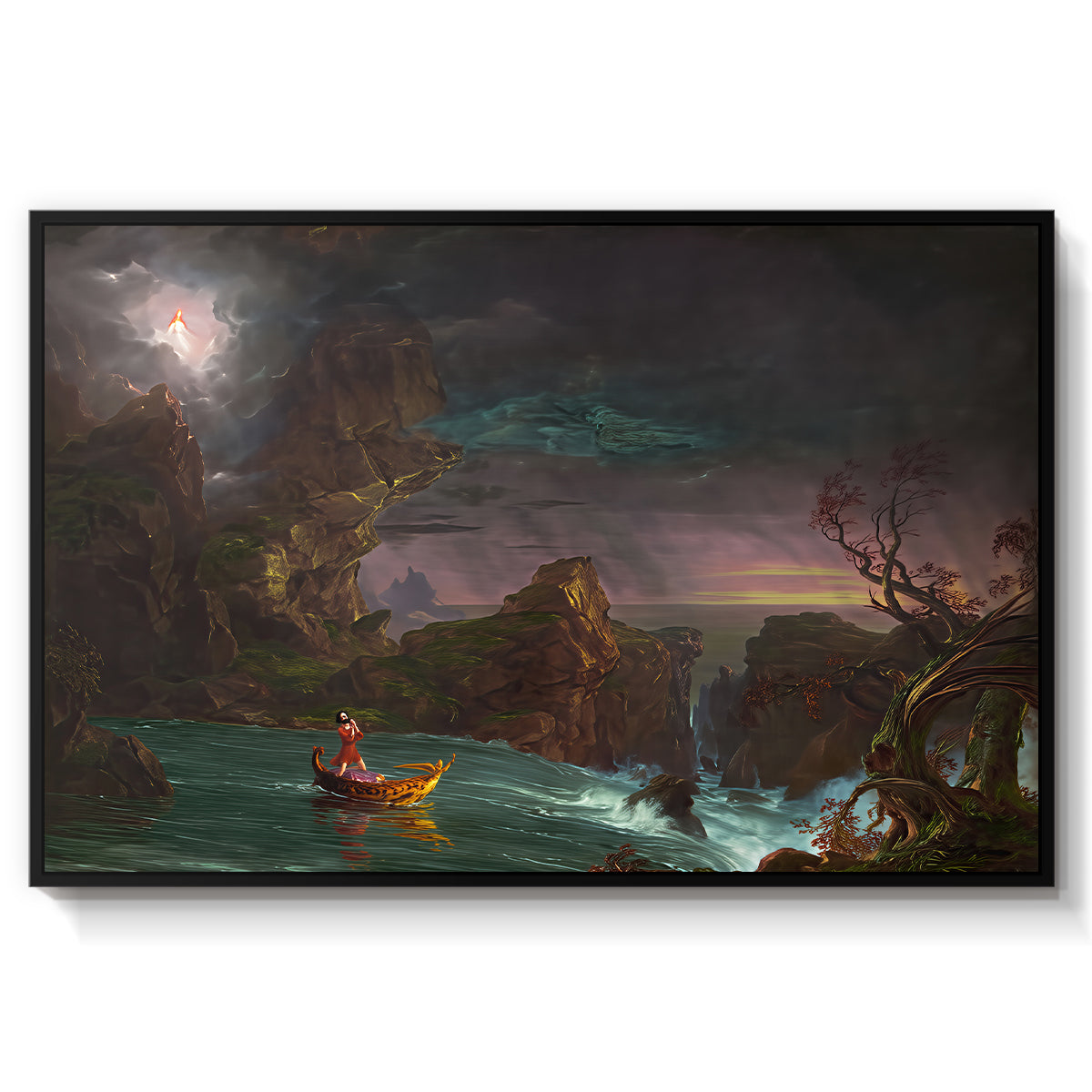 The Voyage of Life: Manhood, 1842 - Floater Framed Canvas Print
