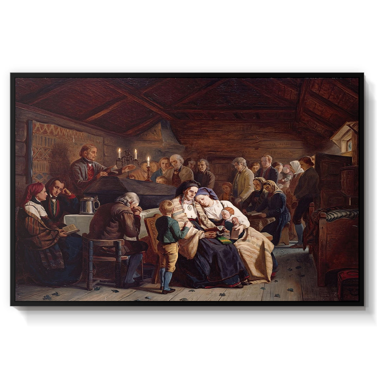 Funeral Feast, 1854 - Floater Framed Canvas Print