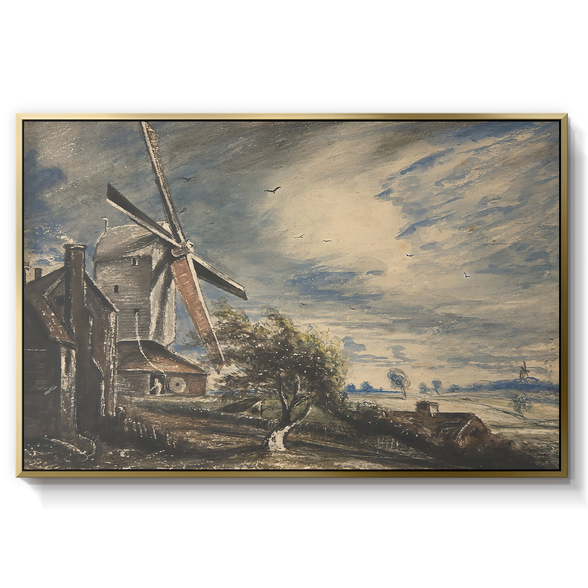 A Mill Near Colchester, c. 1833 - Floater Framed Canvas Print