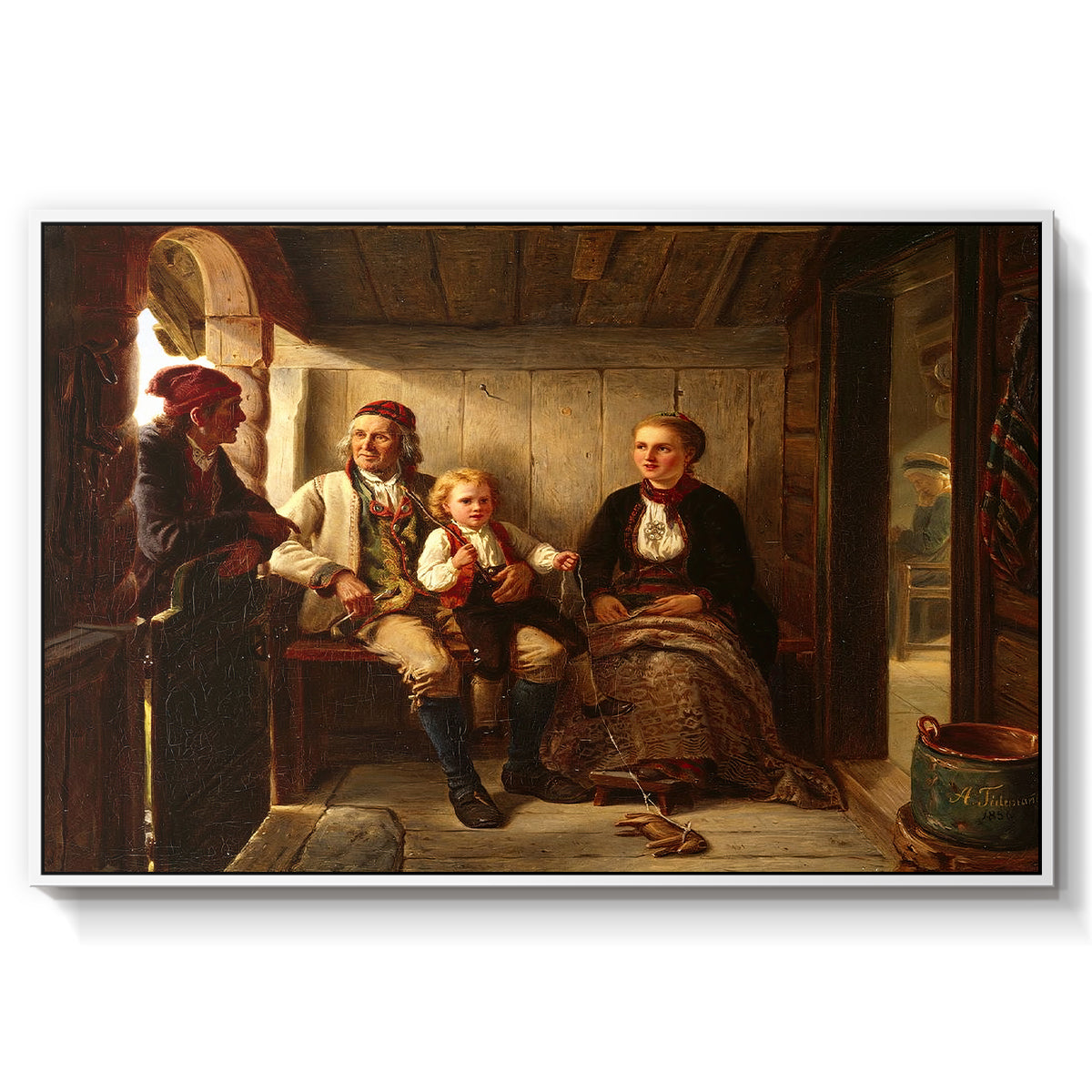 Neighbors (Naboer), 1855 - Floater Framed Canvas Print