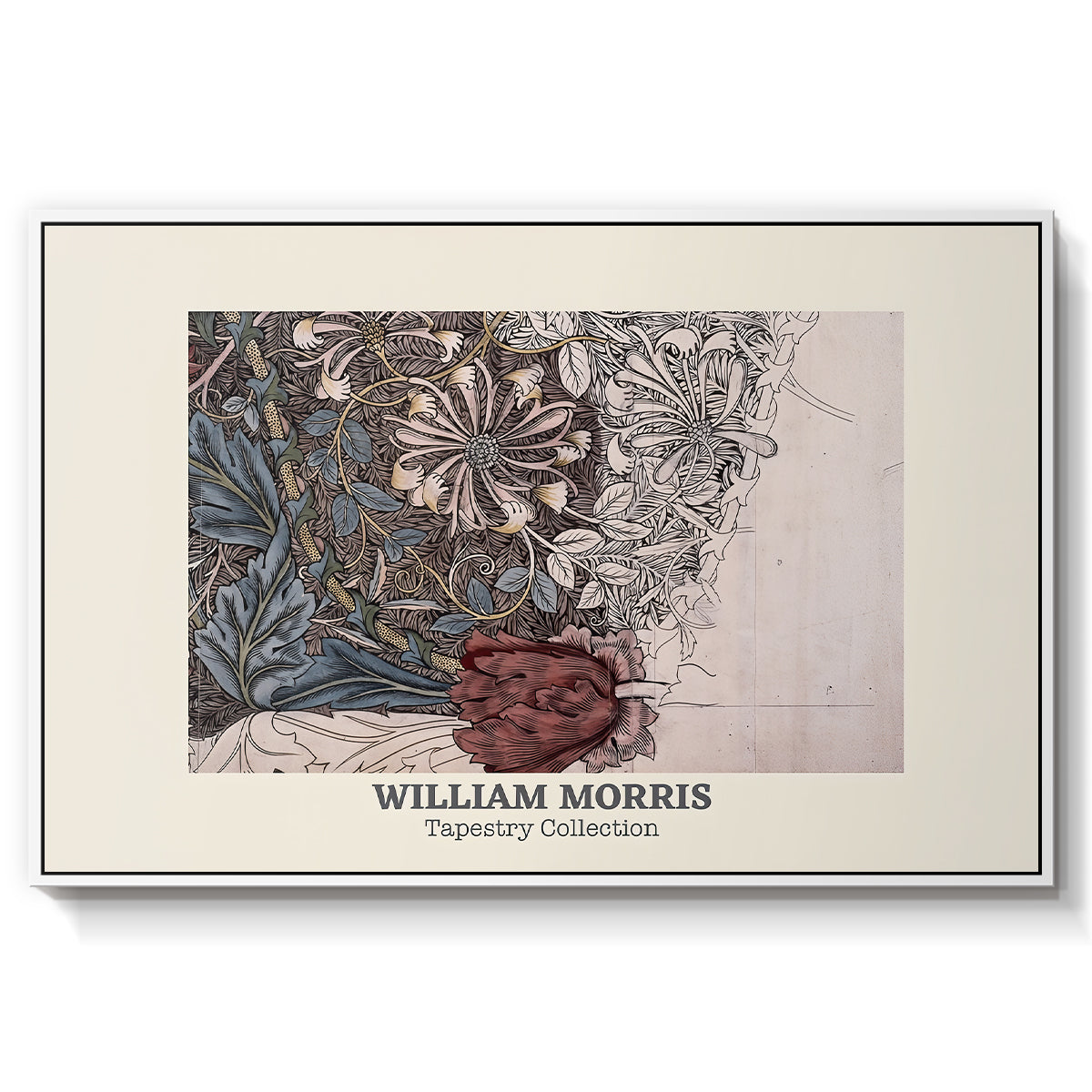 Honeysuckle (Tapestry Collection), 1874 - Floater Framed Canvas Print
