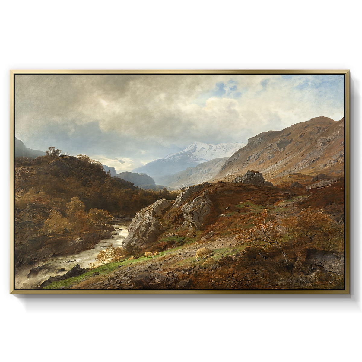Mountain Landscape, 1864 - Floater Framed Canvas Print