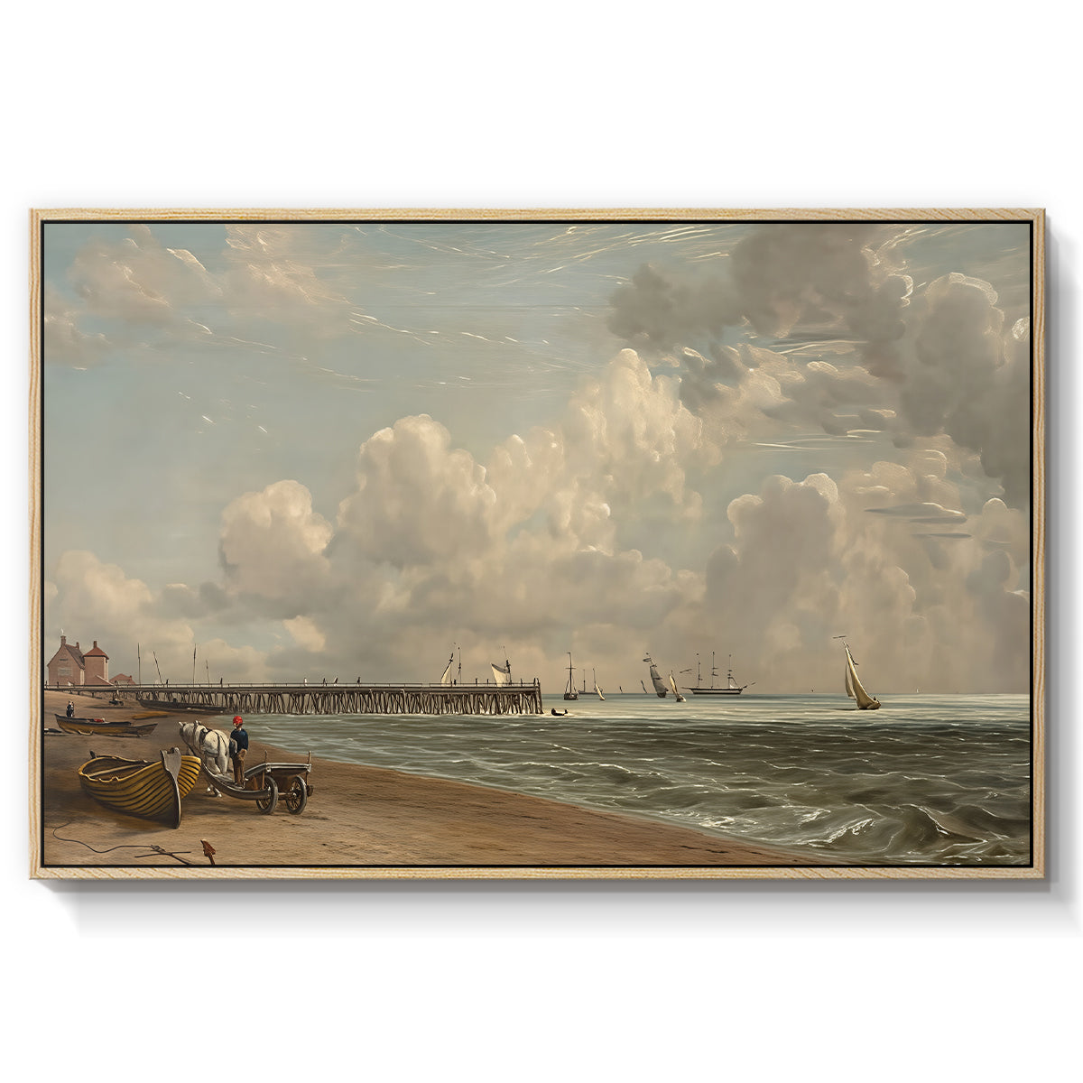 Yarmouth Jetty, 1822 - Floater Framed Canvas Print