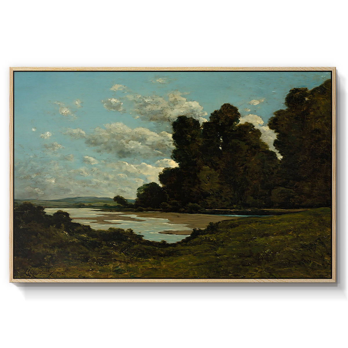 The River Loire at Nevers, 1901 - Floater Framed Canvas Print
