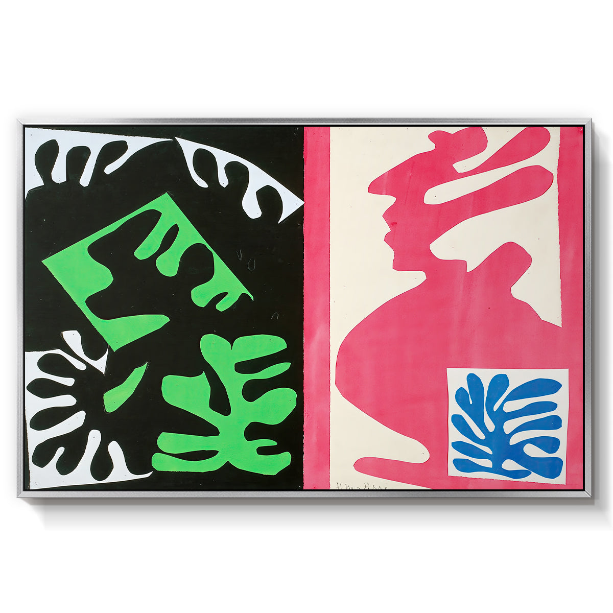 Composition, Black and Red, from Jazz, 1947 - Floater Framed Canvas Print