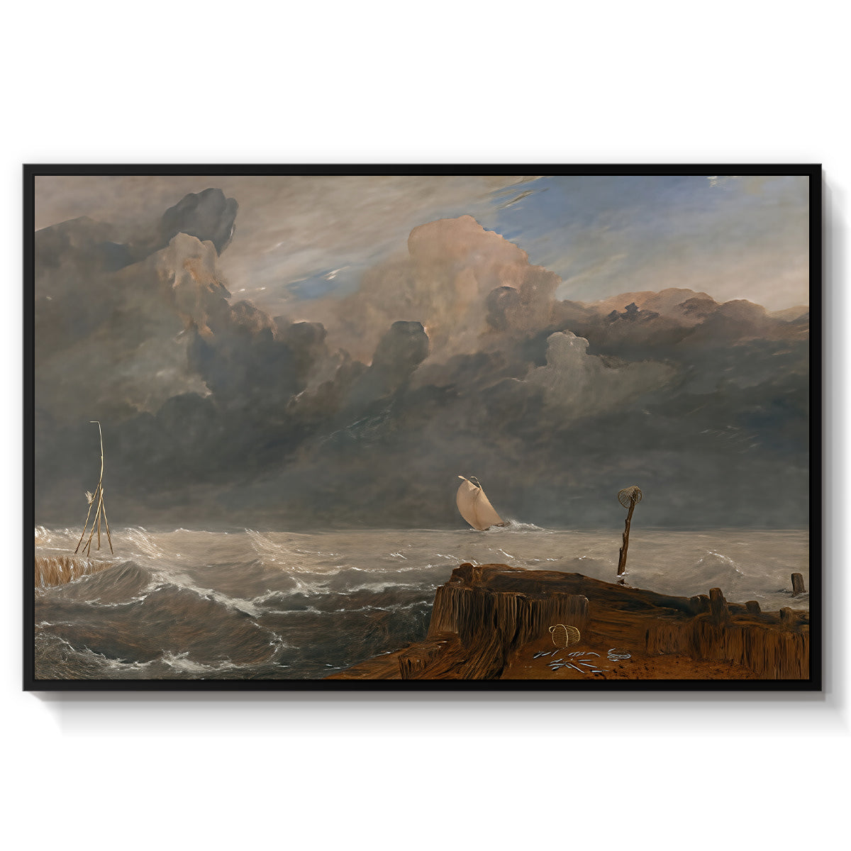 Port Ruysdael, 1827 - Floater Framed Canvas Print