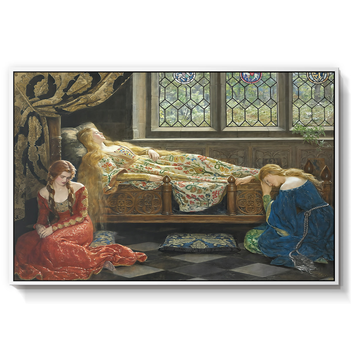 The Sleeping Beauty, 1921 - Floater Framed Canvas Print