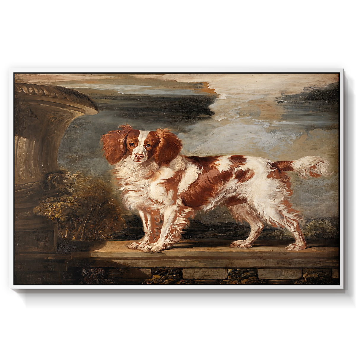 Portrait of Dash, a Favourite Spaniel, Property of Lady Frances Vane-Tempest, 1819 - Floater Framed Canvas Print