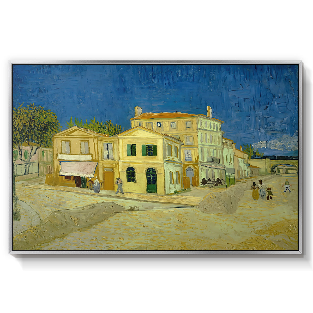The Yellow House (The Street), 1888 - Floater Framed Canvas Print