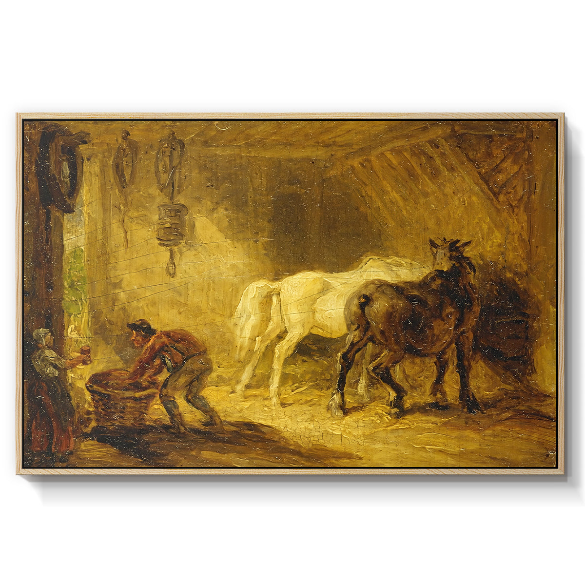 Heath Ewe and Lambs, 1810 - Floater Framed Canvas Print