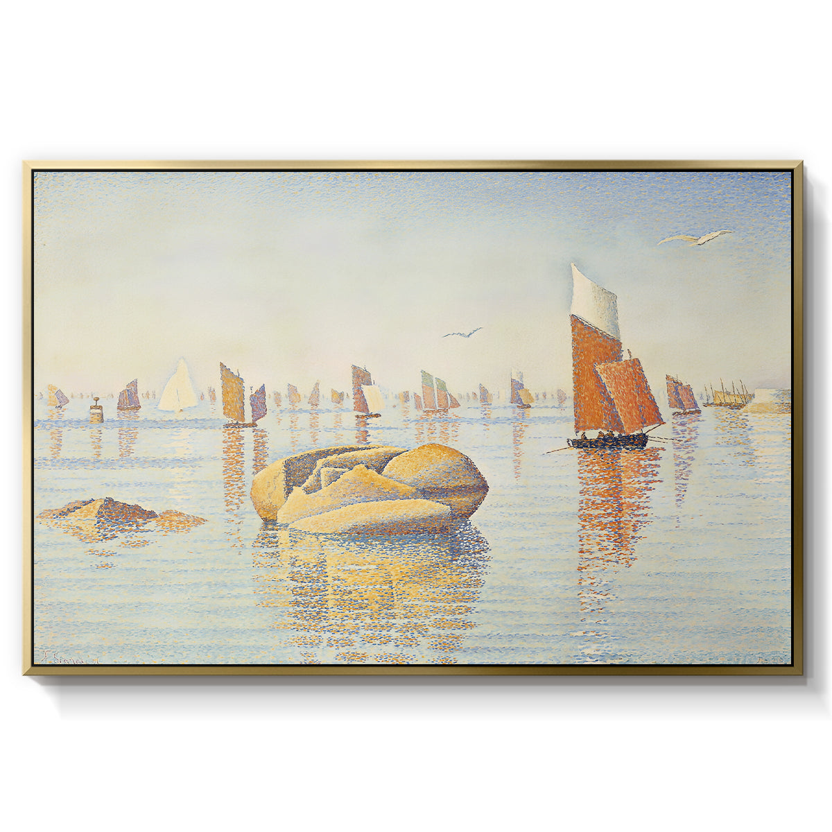Concarneau, Quiet Morning, Opus 219, 1891 - Floater Framed Canvas Print