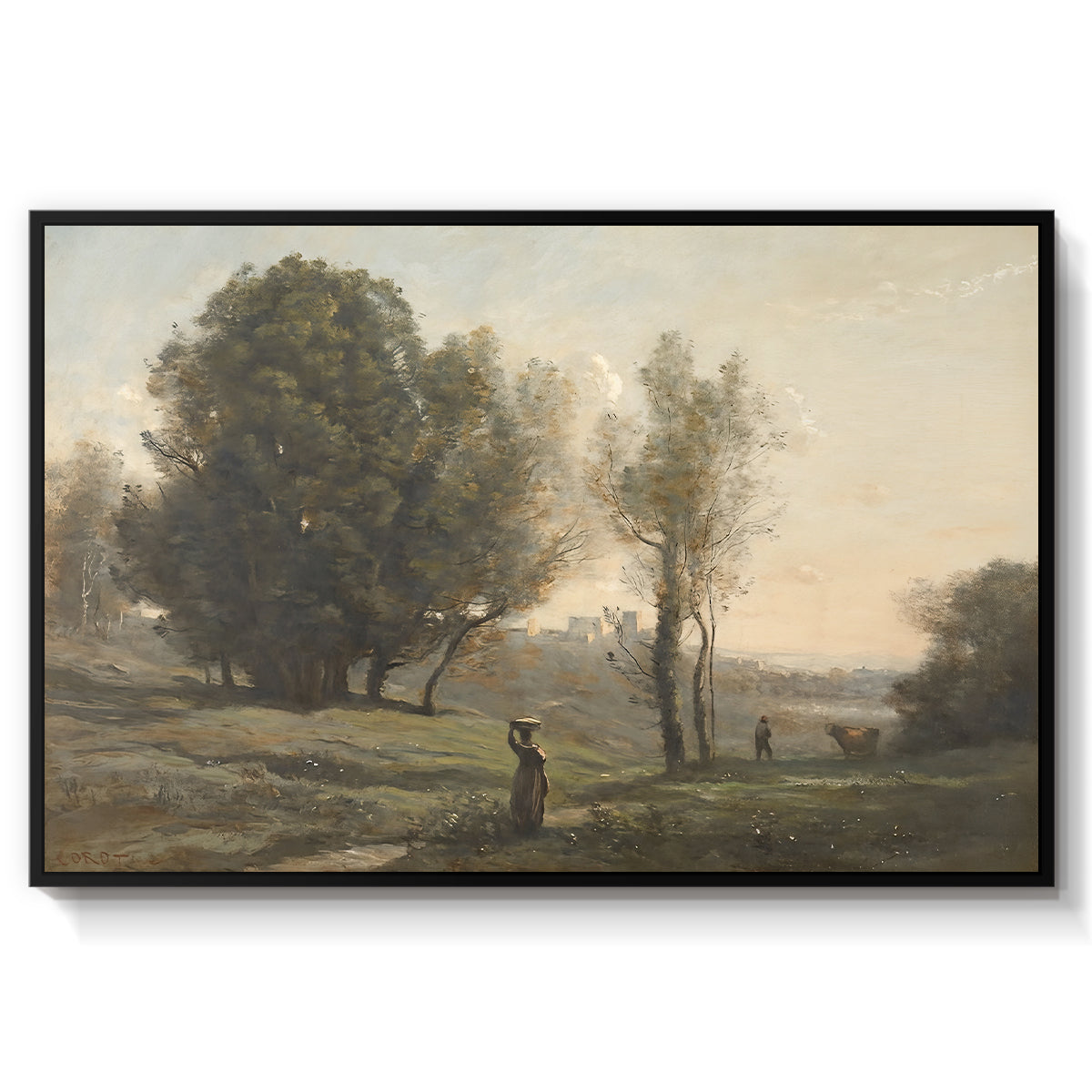 Landscape (Souvenir of les landes), c. 1872 - Floater Framed Canvas Print