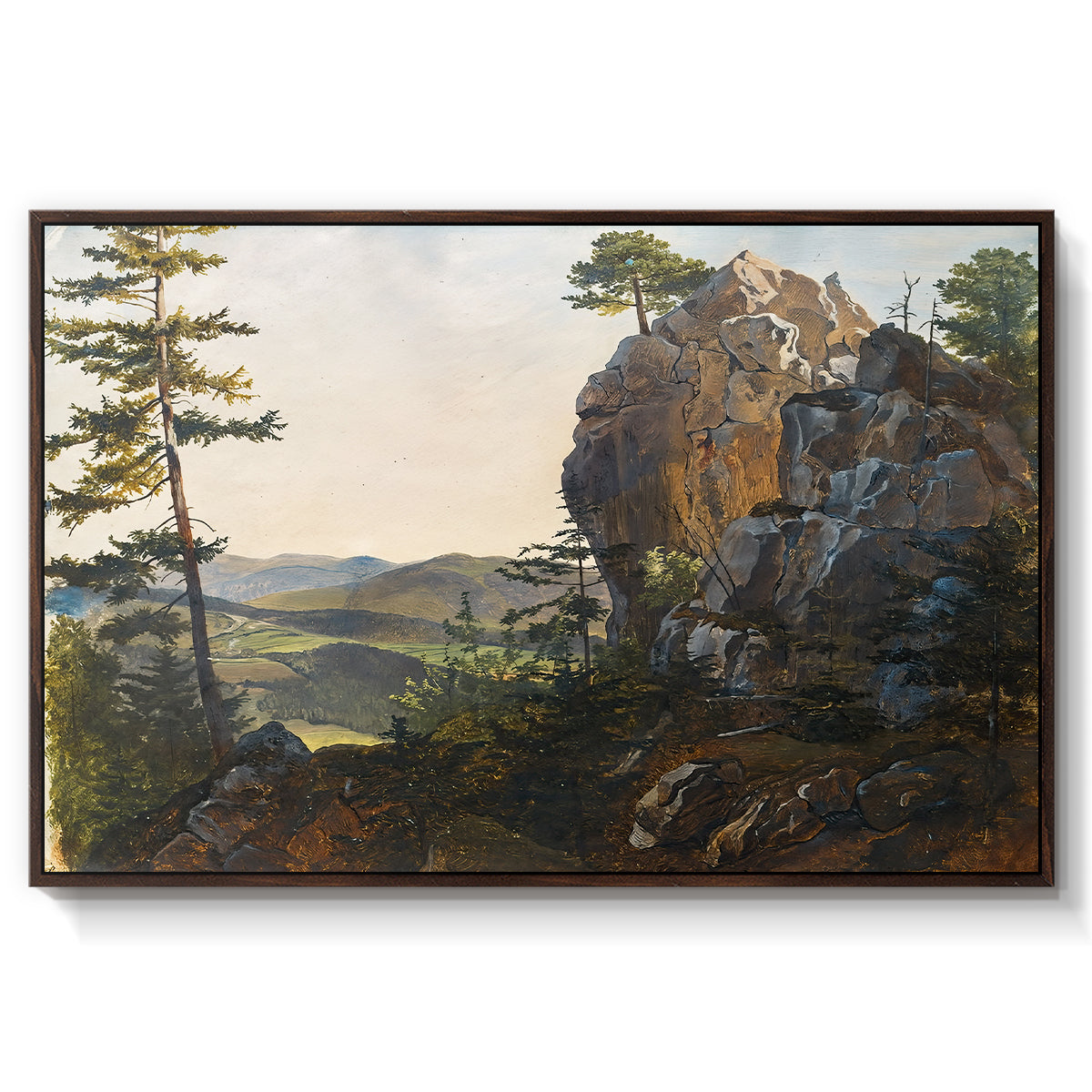 Landscape with the Balbersteine near Miesenbach, 1839 - Floater Framed Canvas Print
