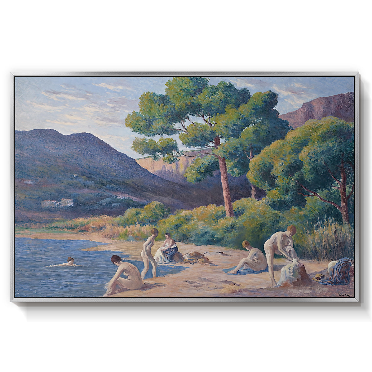 Bathers in Saint-Tropez, c. 1909 - Floater Framed Canvas Print