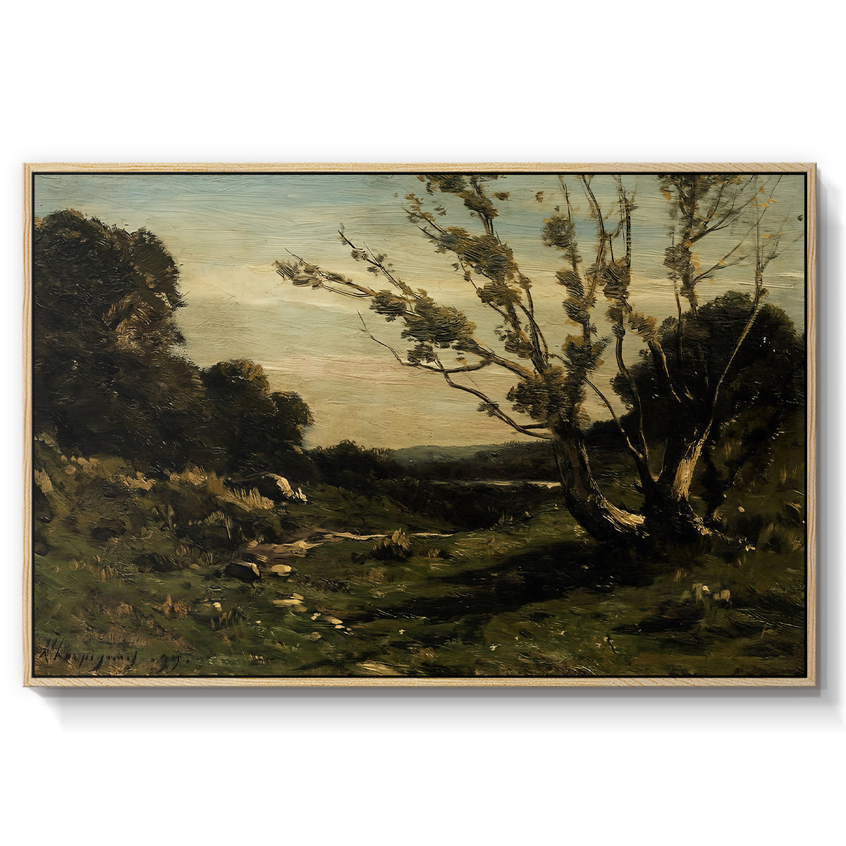 Morning in the Nievre, 1877 - Floater Framed Canvas Print