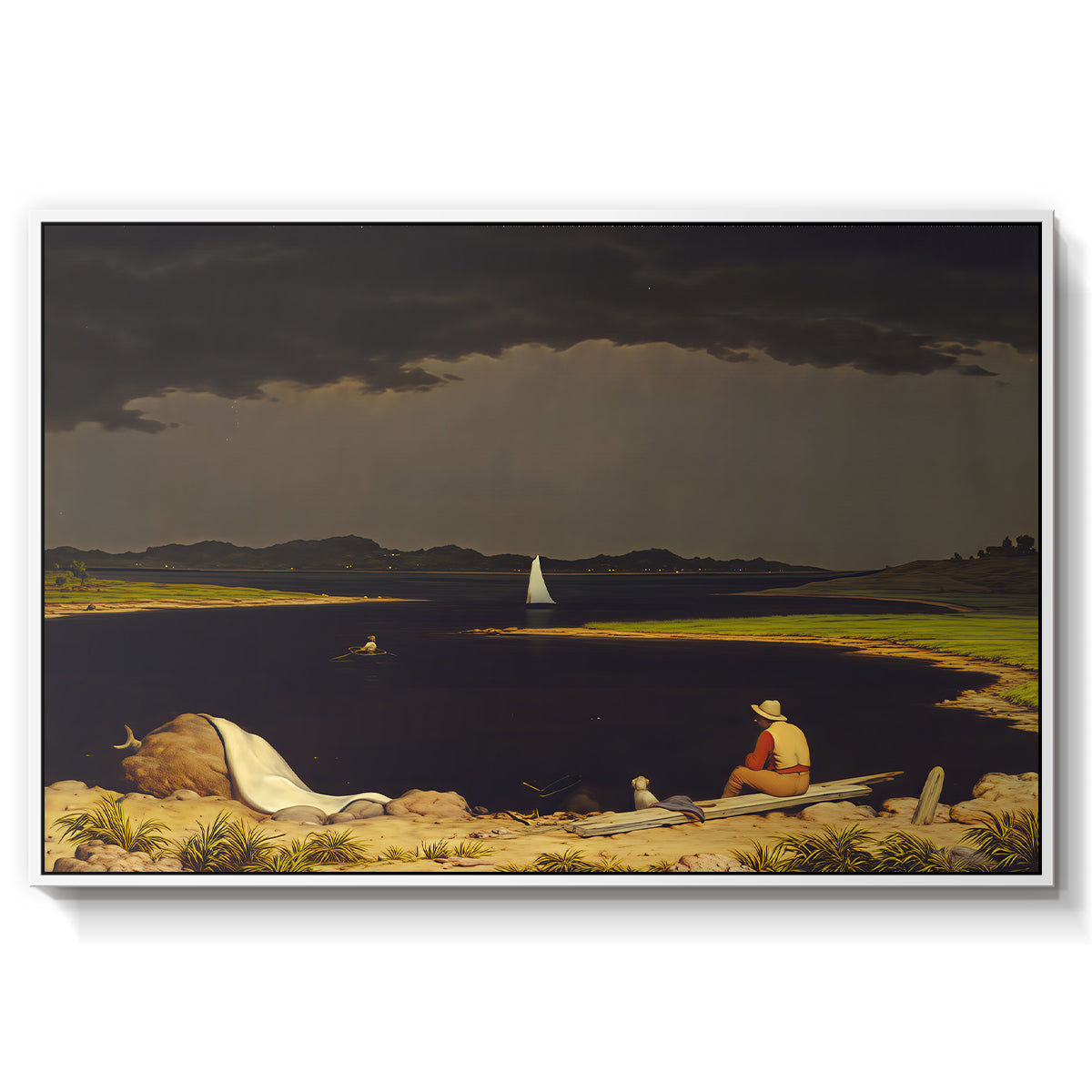 Approaching Thunder Storm, 1859 - Floater Framed Canvas Print