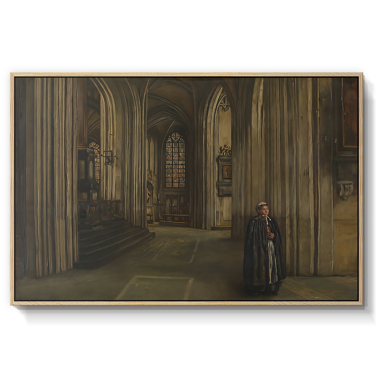 Interior of a Church, 1871 - Floater Framed Canvas Print