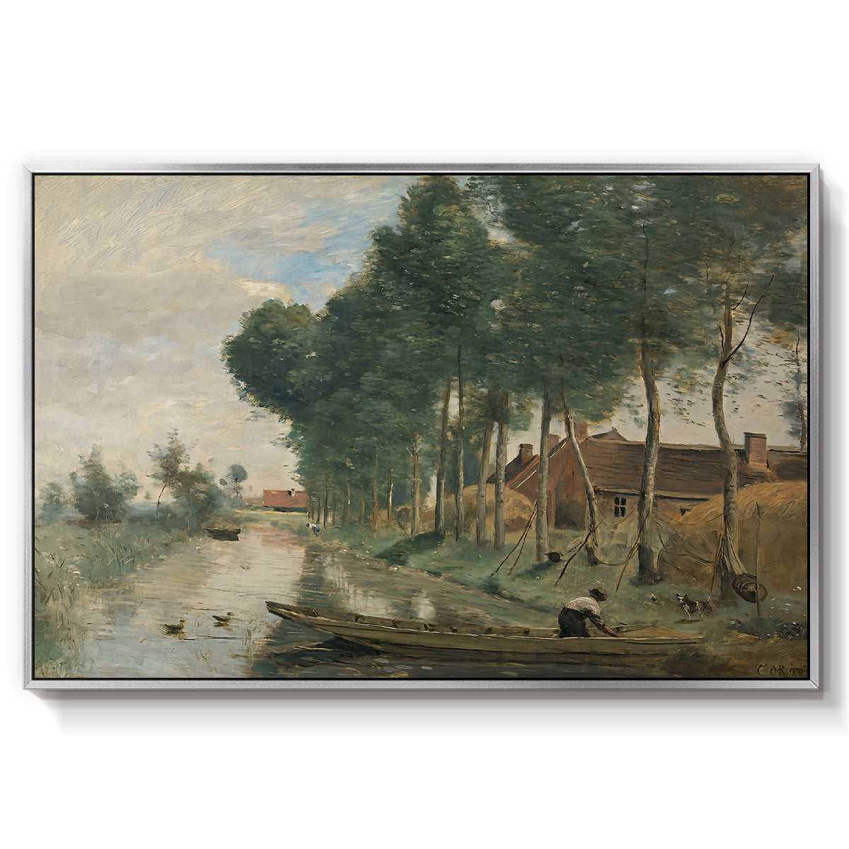 Landscape at Arleux-du-Nord, c. 1871-1874 - Floater Framed Canvas Print