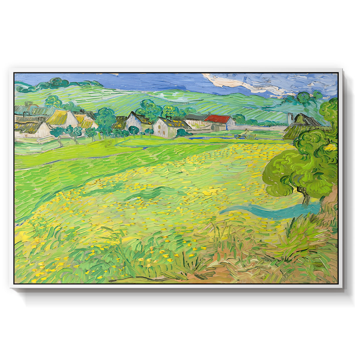 Les Vessenots in Auvers, 1890 - Floater Framed Canvas Print