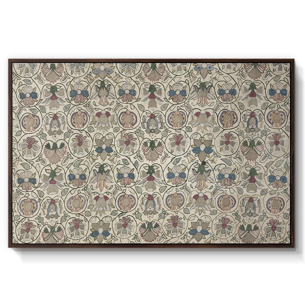 Long Cushion Cover (Printed Textile), c. 1600 - Floater Framed Canvas Print