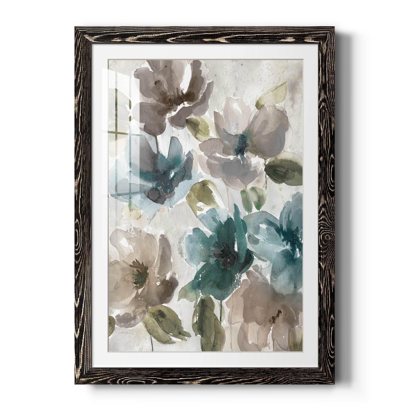 Topaz Garden I - Barnwood Framed Art Print
