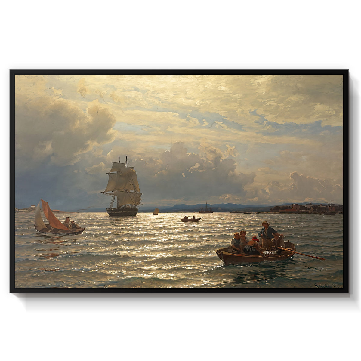 From the Inlet of Oslo, 1874 - Floater Framed Canvas Print