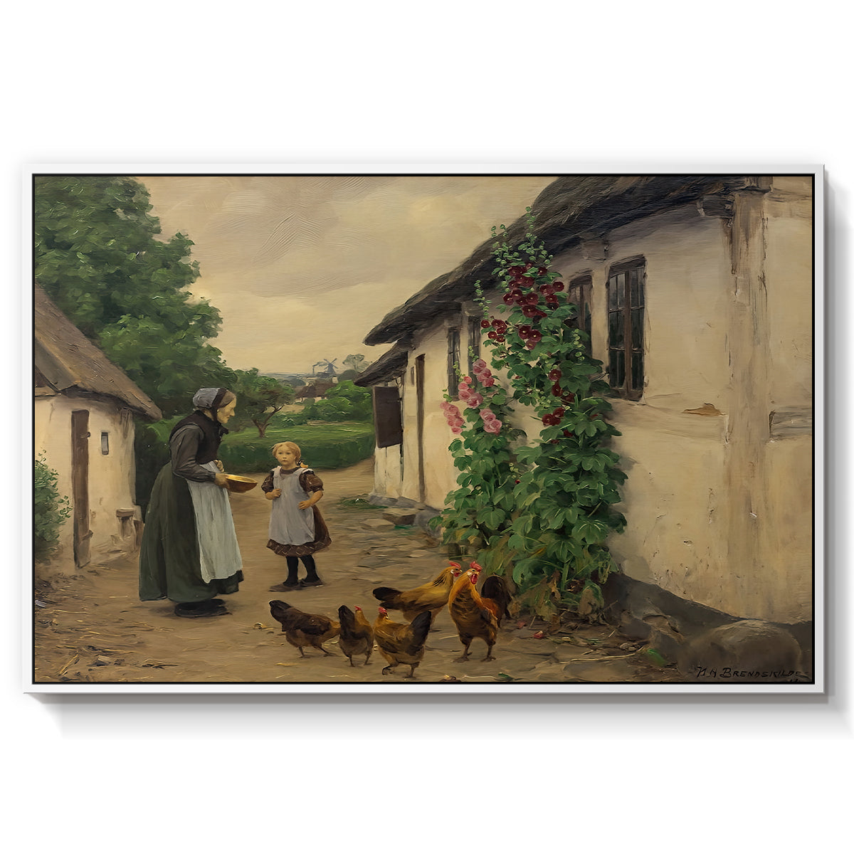 Visit to Grandmother, 1914 - Floater Framed Canvas Print