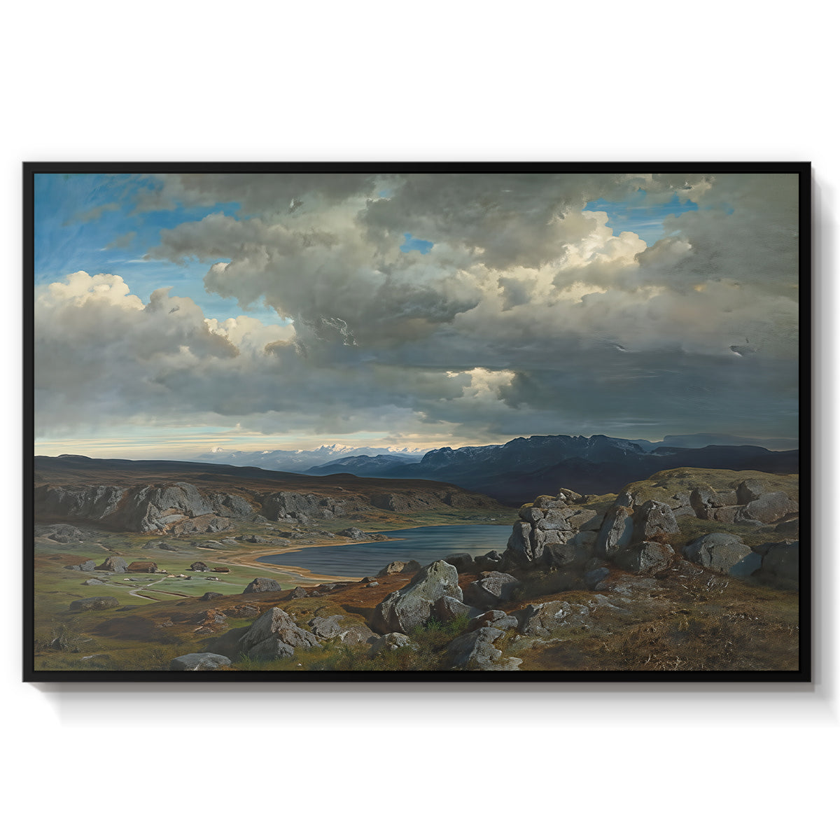 Norwegian Highlands, 1857 - Floater Framed Canvas Print