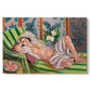 Canvas art print portraying a reclining odalisque surrounded by floral and magnolia patterns, set against a white background