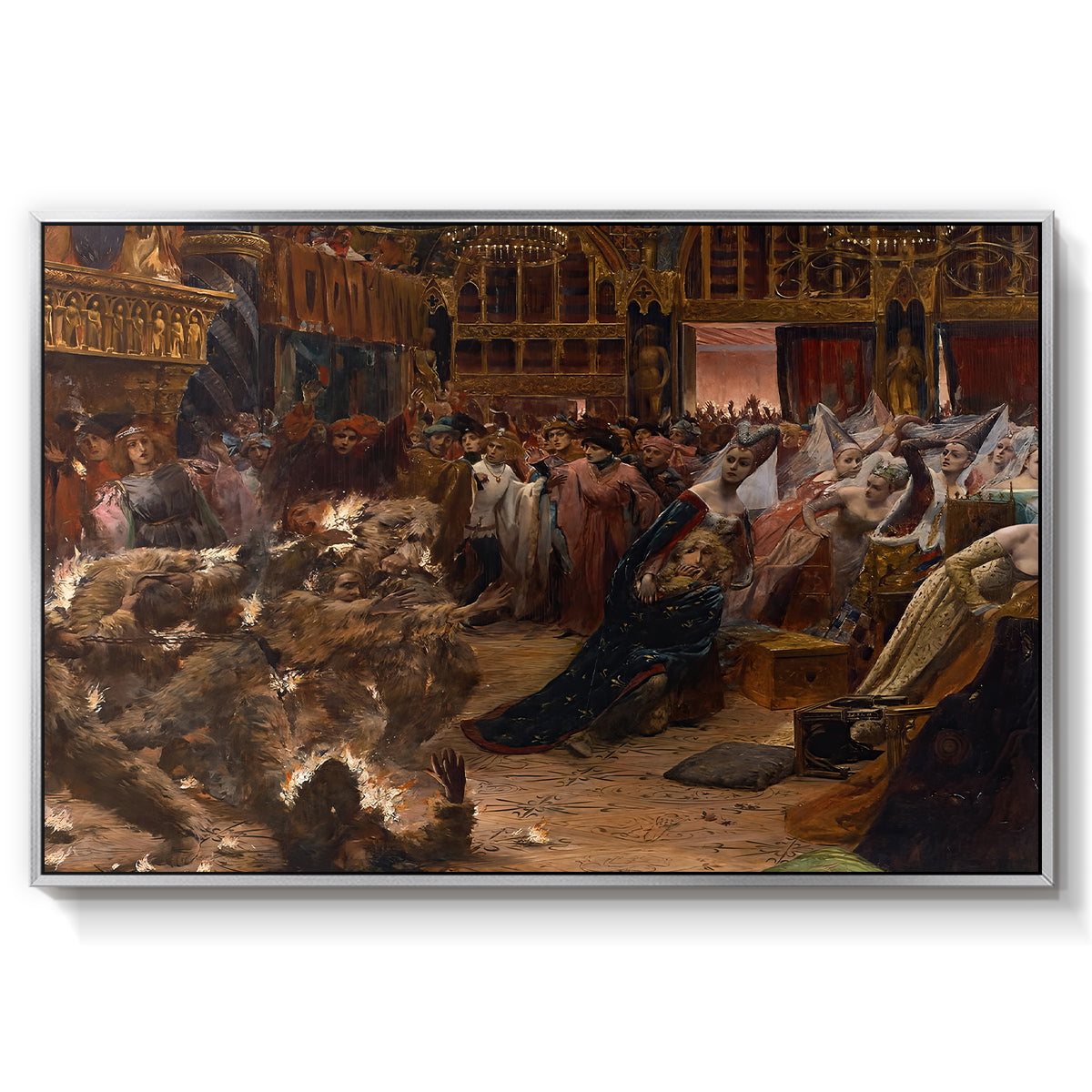 Ball of the Burning Men, 1889 - Floater Framed Canvas Print