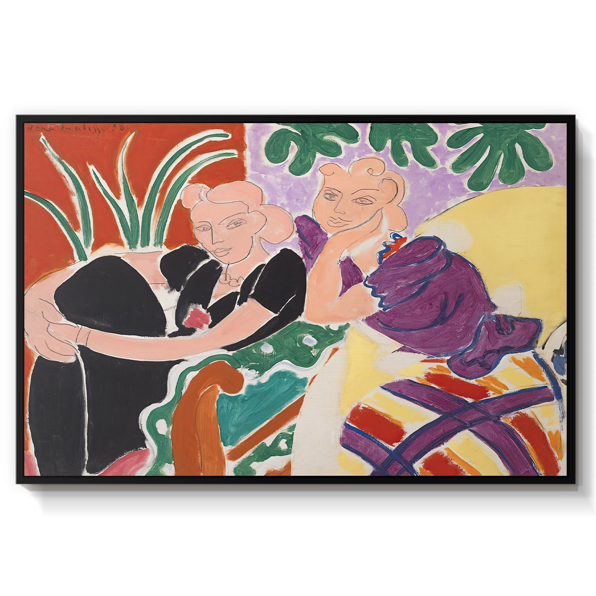 The Conversation, 1938 - Floater Framed Canvas Print