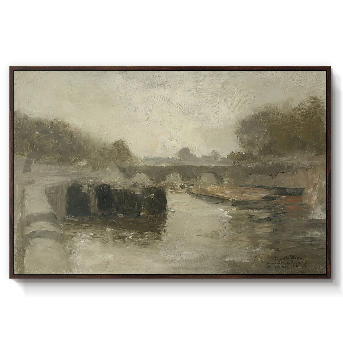 The Bridge (Le pont), 1895 - Floater Framed Canvas Print