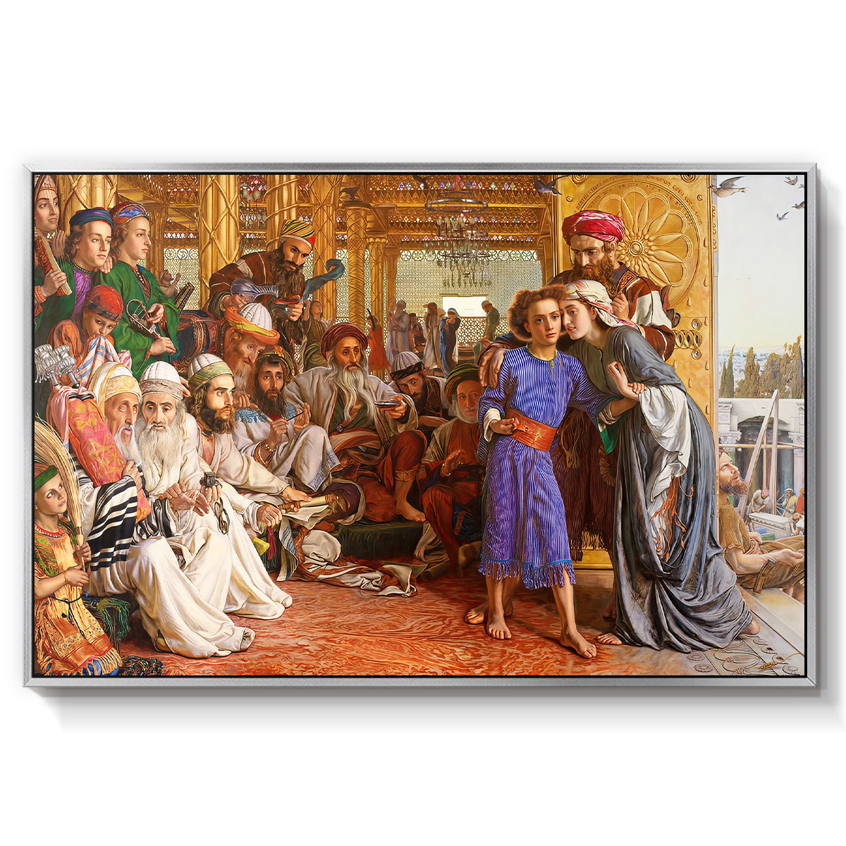 The Finding of the Saviour in the Temple, 1854-1860 - Floater Framed Canvas Print
