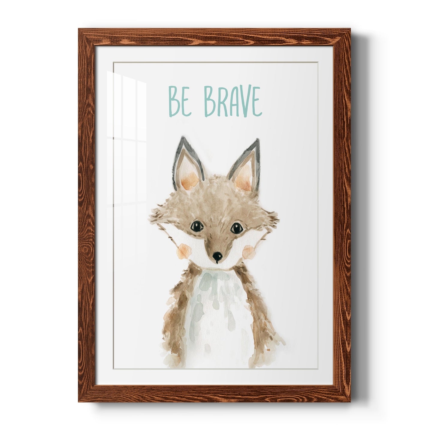 Be Brave Fox - Premium Framed Print - Distressed Barnwood Frame - Ready to Hang