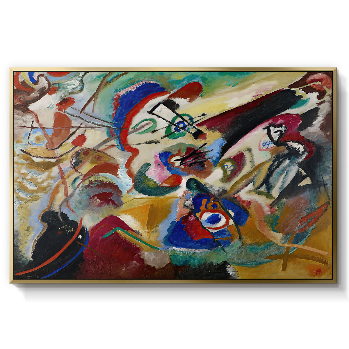 Fragment 2 for Composition VII, 1913 - Floater Framed Canvas Print