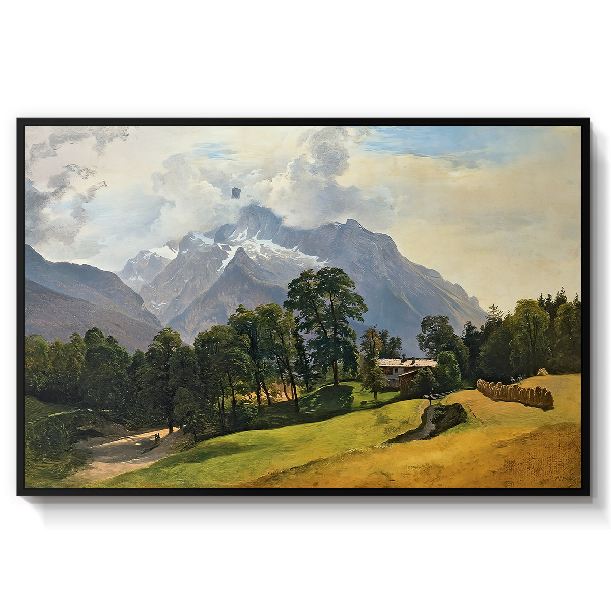Mountains in Berchtesgaden - Floater Framed Canvas Print