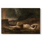 Canvas art print portraying an expressive countryside composition with balanced light, set against a white background