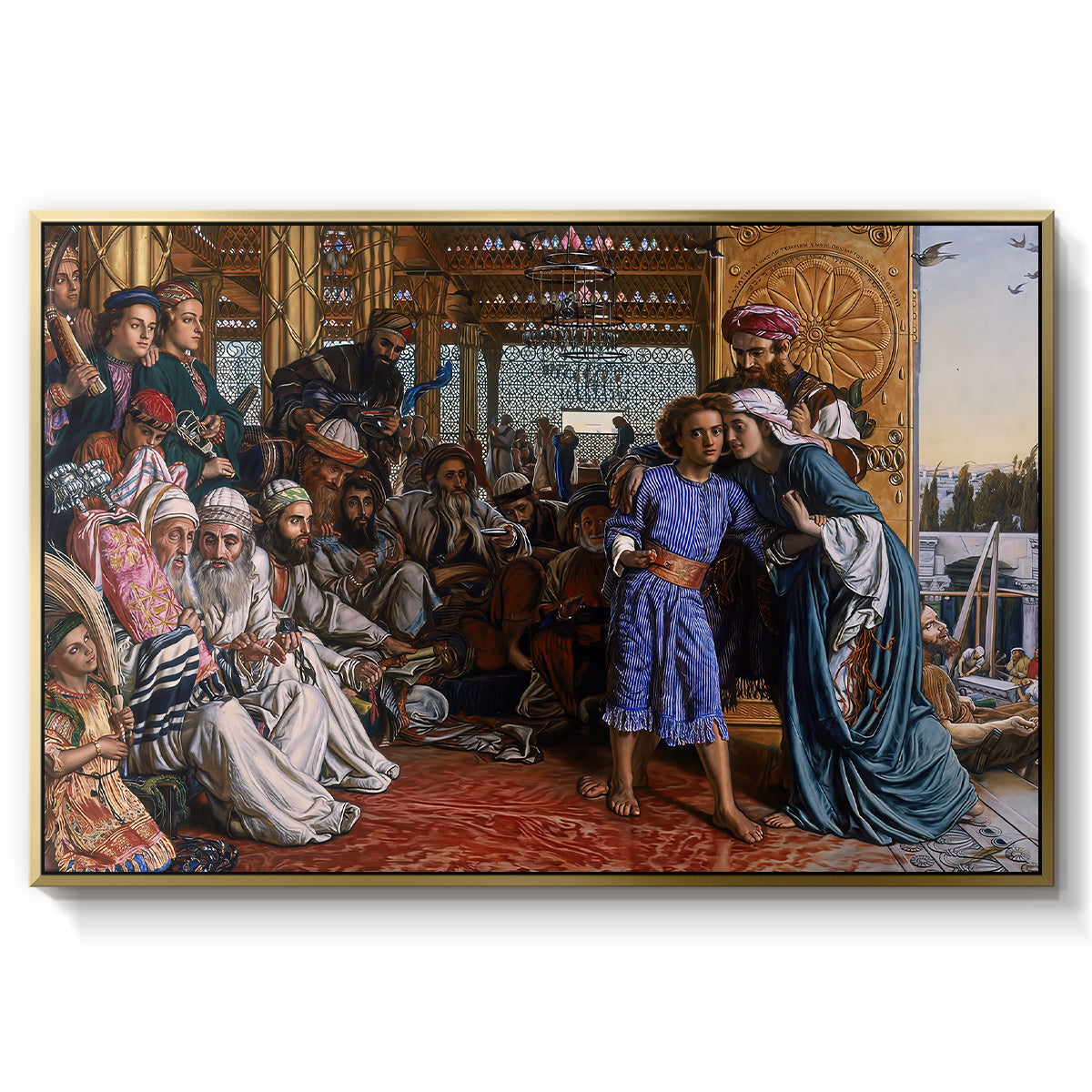 The Finding of the Saviour in the Temple, 1854-1860 - Floater Framed Canvas Print