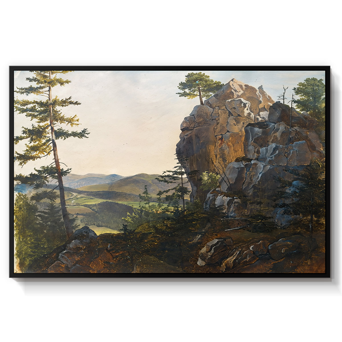 Landscape with the Balbersteine near Miesenbach, 1839 - Floater Framed Canvas Print