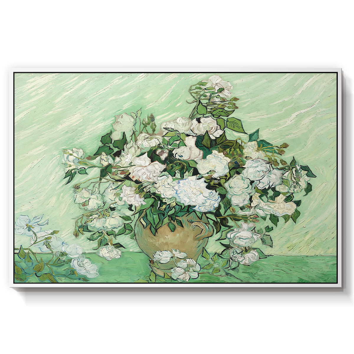 Roses, 1890 - Floater Framed Canvas Print